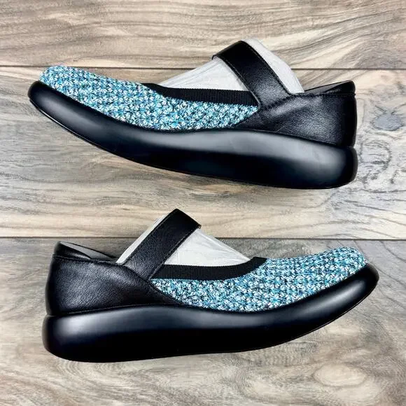 NIB Alegria by PG Lite 39 9 Olivia Comfort Mary Jane Flats Shoes Black Multi - Picture 6 of 10